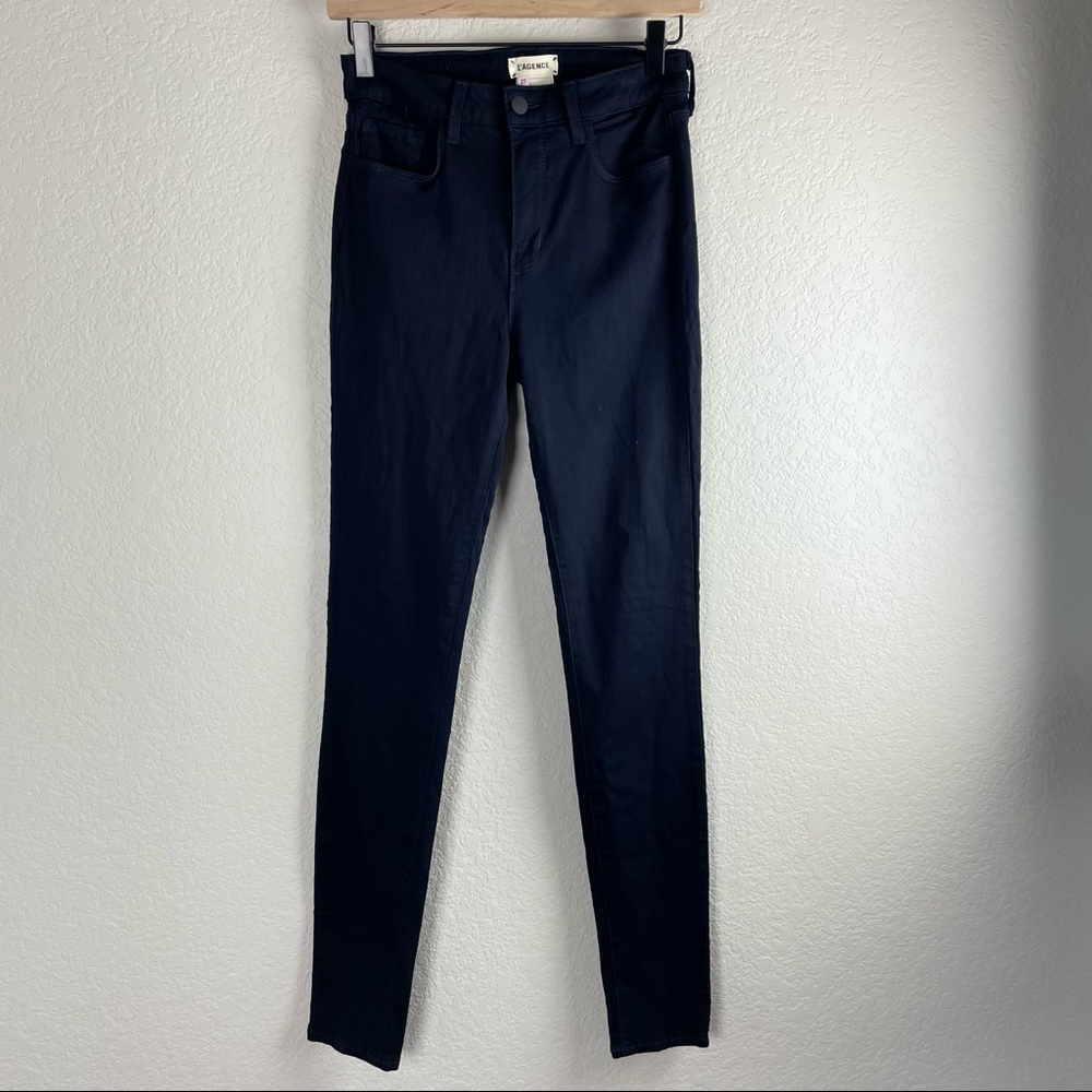 L'AGENCE High-Rise Navy Skinny Jeans - Women's 27
